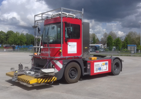 Konecranes’ CAS being tested on a terminal tractor